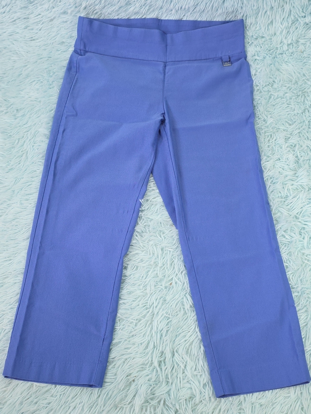 Rafaella Periwinkle Blue Pull On Stretch Capri Crop Pants Size 10